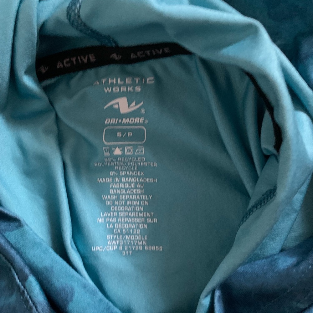 Blue Tie-Dye Athletic Works Pop Over Hoodie - Picture 4 of 8